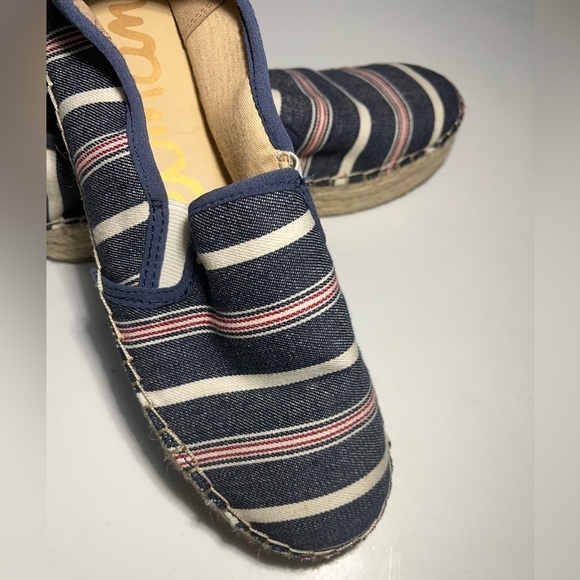 Sam Edelman Espadrilles Blue Americana Stripes Women’s US 9M EUR 39 Platform - Picture 9 of 10